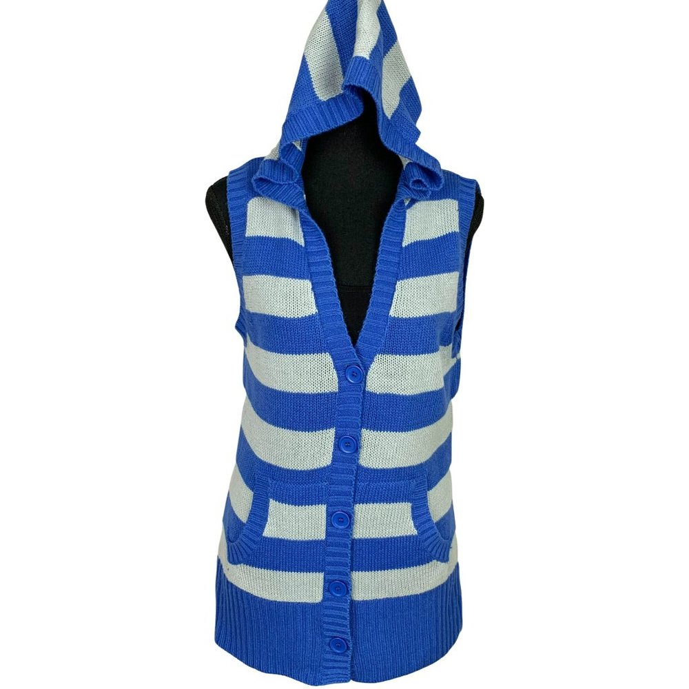 2/$10 - Striped Hooded Knit Sweater Vest